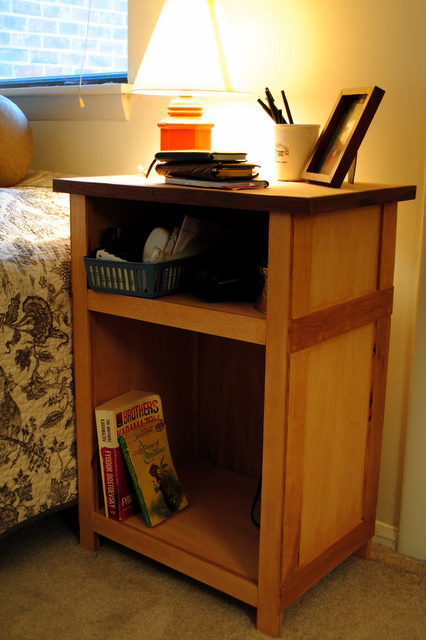 Bedside tables in place
